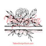 Sexy peony linework forearm tattoo design high resolution download