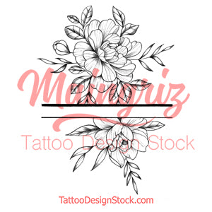 Sexy peony linework forearm tattoo design high resolution download
