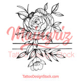 Sexy peony linework forearm tattoo design high resolution download