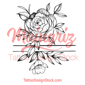 Sexy peony linework forearm tattoo design high resolution download