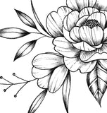 Peony sideboob linework tattoo design high resolution download$