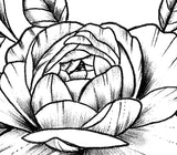 Sexy peony linework forearm tattoo design high resolution download