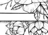 Sexy peony linework forearm tattoo design high resolution download
