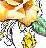 Sexy precious stone with realistic rose tattoo design high resolution download
