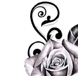 Sexy precious stone with rose realistic tattoo design high resolution download