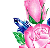 Sexy precious stone with realistic rose tattoo design high resolution