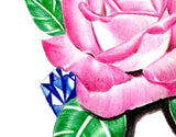 Sexy precious stone with realistic rose tattoo design high resolution