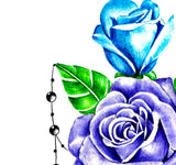 Sexy realistic rose with precious stone tattoo design high resolution download