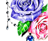 Sexy realistic rose with precious stone tattoo design high resolution download