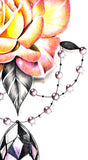 Sexy realistic rose with precious stone tattoo design high resolution download