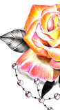 Sexy realistic rose with precious stone tattoo design high resolution download
