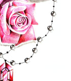 Sexy realistic rose with precious stone tattoo design high resolution download
