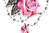 Sexy realistic rose with precious stone tattoo design high resolution download