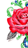 Sexy realistic rose with precious stone tattoo design high resolution download