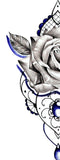 Sexy realistic rose with precious stone tattoo design high resolution download