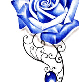 Realistic rose with precious stone tattoo design high resolution download