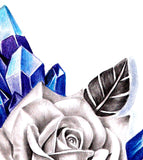 Sexy realistic rose with prism stone tattoo design high resolution download