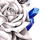 Sexy realistic rose with prism stone tattoo design high resolution download