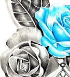 Sexy rose with precious stone tatoo design high resolution download