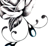 Sexy rose realistic with precious stone tattoo design high resolution download