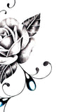 Sexy rose realistic with precious stone tattoo design high resolution download