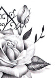 Sexy rose realistic rose with precious stone- download tattoo design