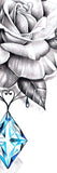 Sexy rose realistic rose with precious stone- download tattoo design