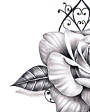 Sexy rose realistic rose with precious stone- download tattoo design