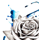 Realistic rose with precious stone tattoo design high resolution download