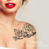 Shoulder rose tattoo design high resolution download