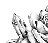 Two precious stone with realistic rose tattoo design high resolution download