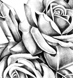 Two precious stone with realistic rose tattoo design high resolution download