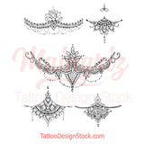 Mandala & lace under boob tattoo designs references created by tattoo artists