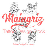 flowers and jewelry tattoo design for sleeve tattoo