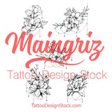 Flowers jewelry tattoo designs digital download in high resolution.