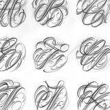 original chicano capitals alphabet tattoo design