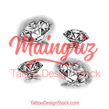 4 realistic diamonds tattoo design high resolution download by tattoo artists
