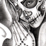 santa muerte skull tattoo references in instant download