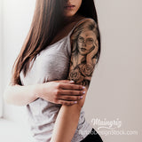 chicano sleeve tattoo design by tattoodesignstock.com