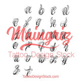 chicano alphabet lower case tattoo design high resolution download