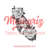 Clown girl california with rose tattoo design references
