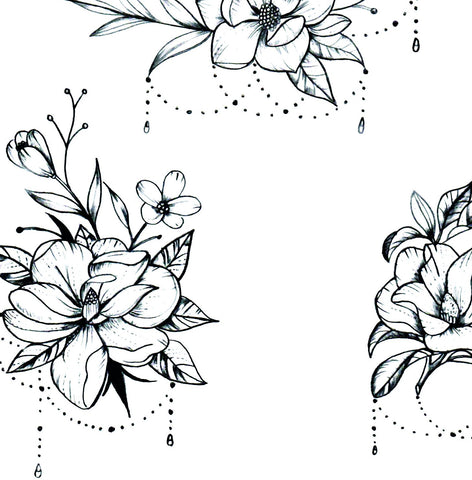 Flowers jewelry tattoo designs digital download in high resolution.