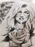chicano clown girl face tattoo design high resolution download