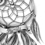 dreamcatcher family tattoo design 