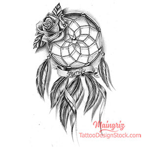 dreamcatcher family tattoo design 