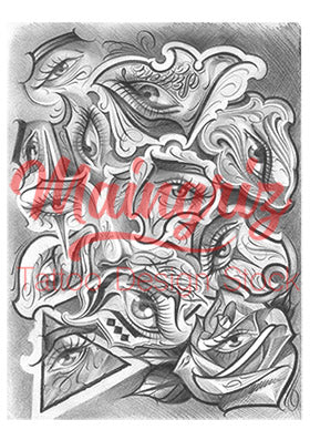 eyes chicano tattoo design digital download by tattoo artist