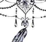 3 feathers with pearl tattoo design high resolution download