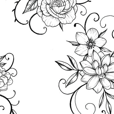 Flowers arabesque Tattoo design