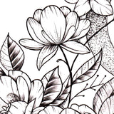 Flowers and moon sexy tattoo design