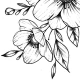 Half sleeve oriental flowers tattoo design high resolution download